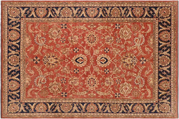 handmade Traditional Kafkaz Chobi Ziegler Peach Blue Hand Knotted RECTANGLE 100% WOOL area rug 9 x 11